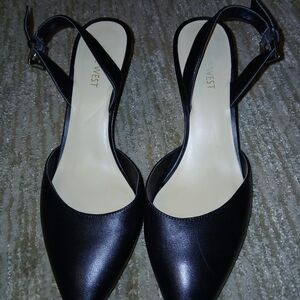 Nine West Black Leather Women's Slingback Shoes Sz: 8.5